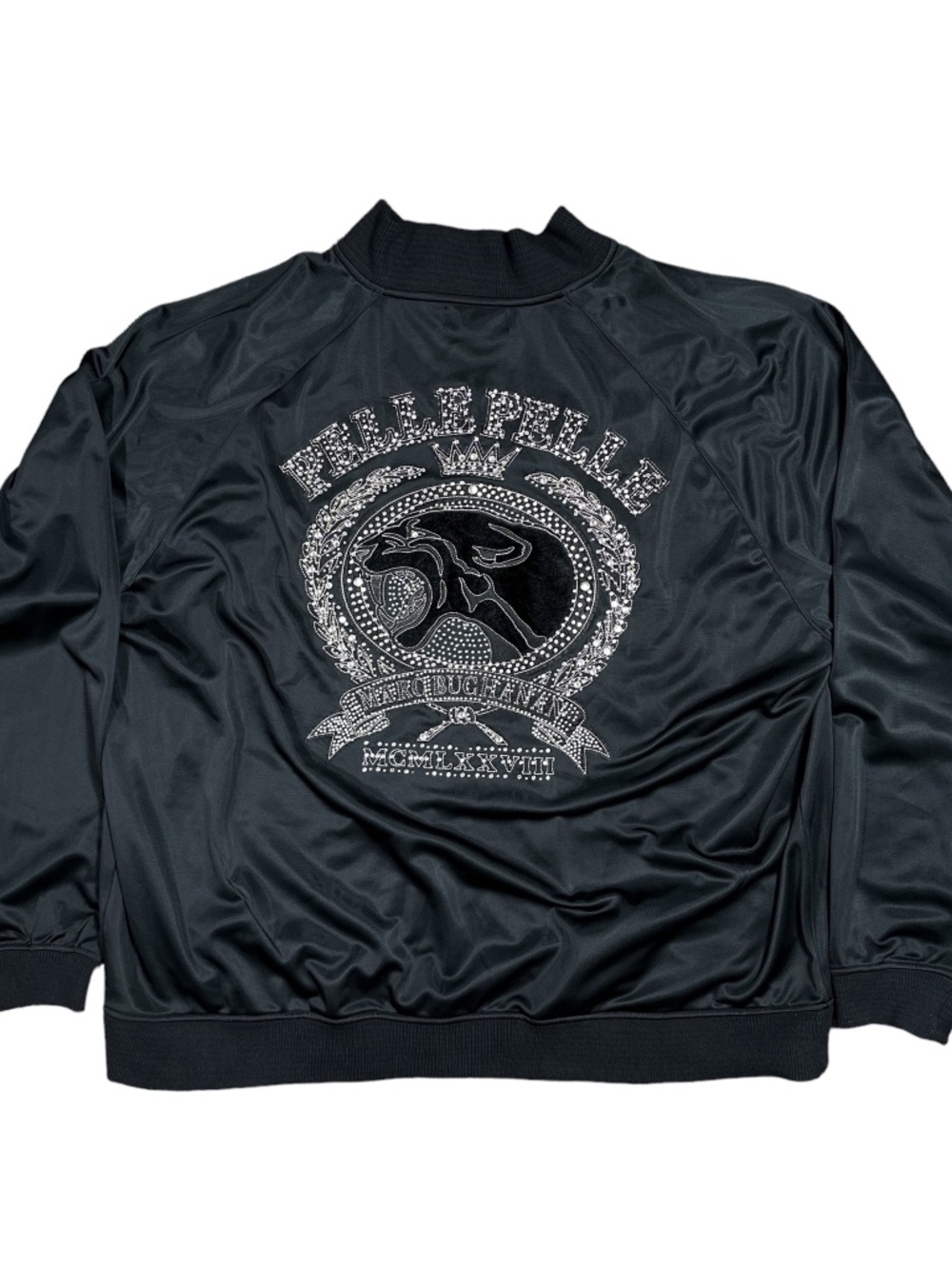 Vintage Y2K Pelle Pelle Studded Black Panther Embroidered Track Jacket Mens 4XL